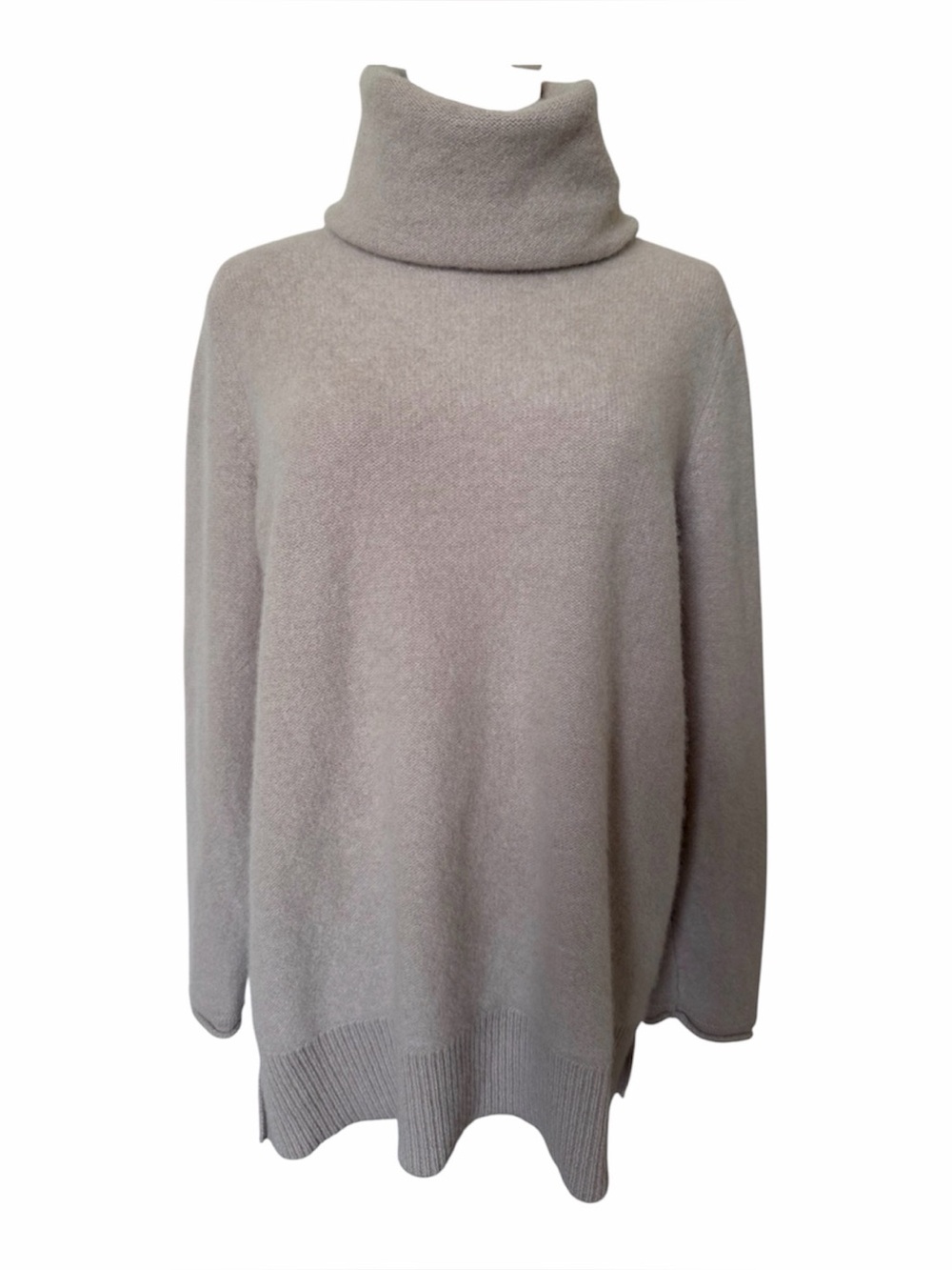 Chico's Luxury 100% Cashmere Turtleneck Sweater Taupe/Beige Size 3 US XL